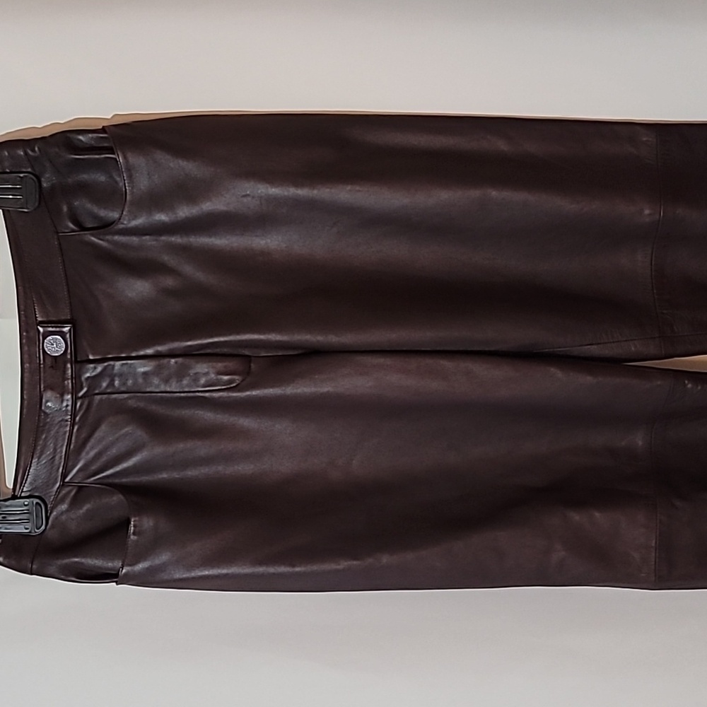 Authentic Vintage CHANEL 01A Lambskin Leather Trousers - Coffee Brown. SZ40 RARE - Picture 3 of 11